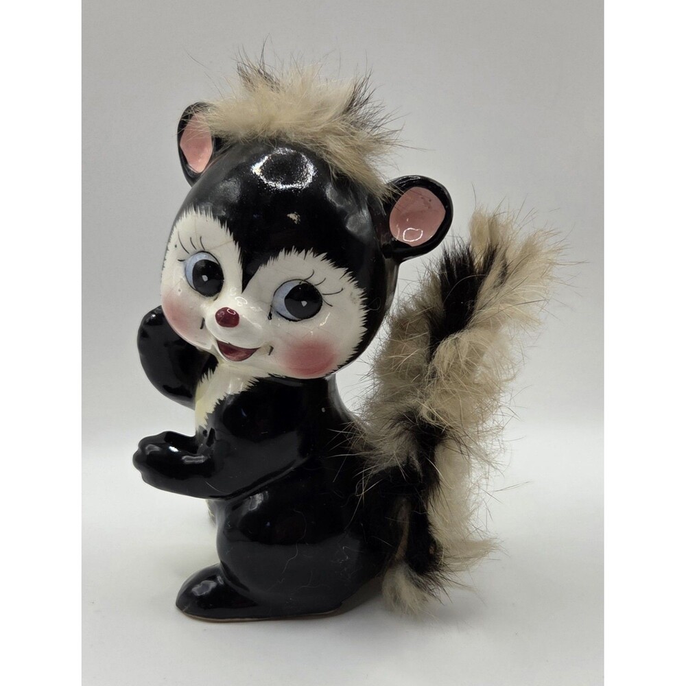 VTG 1950s Napco "Stinky" Furry Skunk Coin Bank MCM Anthropomorphic Kitschy